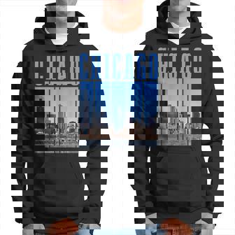 Chicago Skyline Illinois Vintage Pride Chicago Men Hoodie Graphic Print Hooded Sweatshirt - Thegiftio