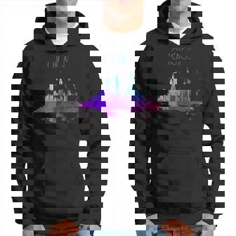 Chicago Watercolor Skyline Beautiful Chicago Men Hoodie - Thegiftio