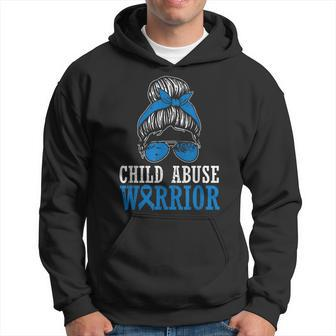 Child Abuse Warrior Prevention Month Blue Ribbon Awareness Hoodie | Mazezy