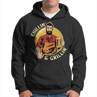 Chillin And Grillin Bbq Barbecue Fathers Day Memorial Day Hoodie - Thegiftio UK