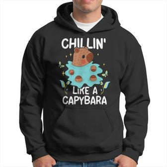 Chillin Like A Capybara Animal Capybaras Lover Rodent Hoodie | Mazezy