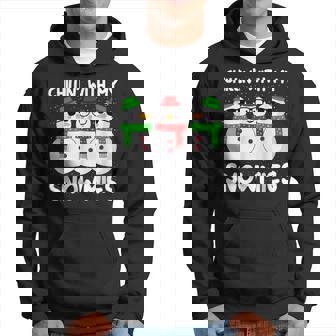 Chillin With My Snowmies Cute Christmas Snowmen Men Hoodie - Thegiftio