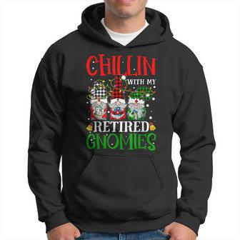 Chillin With My Retired Gnomies Nurse Christmas Xmas Nursing Men Hoodie Graphic Print Hooded Sweatshirt - Seseable