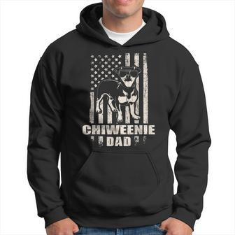 Chiweenie Dad Cool Vintage Retro Proud American Hoodie - Seseable