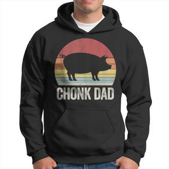 Chonk Pig Dad Funny Retro Style Fat Pig Farmer Fathers Day Hoodie - Thegiftio UK