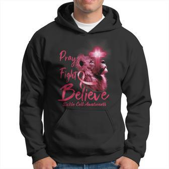 Christian Lion Cross Religious Quote Sickle Cell Awareness Hoodie - Seseable