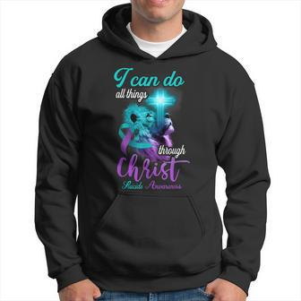 Christian Lion Cross Religious Saying Suicide Awareness V2 Hoodie - Seseable