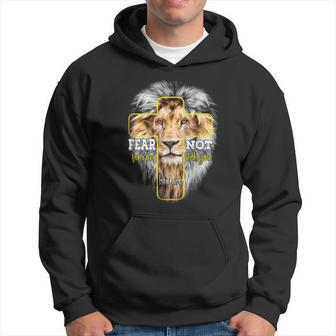 Christian Religious Bible Verse Sayings Lion Fear Scripture V2 Hoodie - Seseable