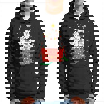 Christmas Cat Lover Christmas Tree Kawaii Cat Men Hoodie - Thegiftio