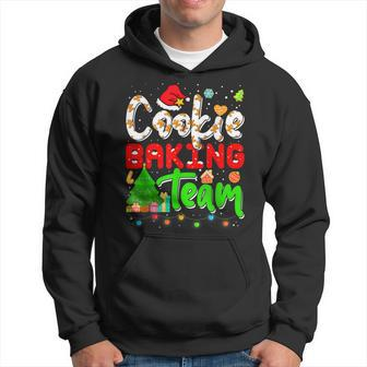 Christmas Cookie Baking Team Xmas Lights Santa Gingerbread Men Hoodie Graphic Print Hooded Sweatshirt - Seseable