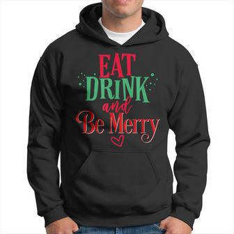 Christmas Eat Drink Be Merry Wine Lover Women Mom Men Hoodie - Thegiftio UK