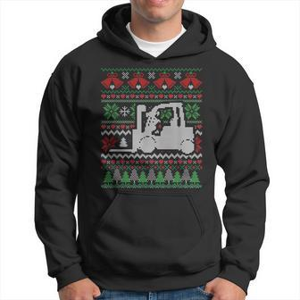 Christmas Forklift Men Hoodie Graphic Print Hooded Sweatshirt - Seseable