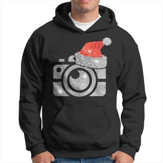 Christmas Funny Camera Diamond Santa Hat Pajama Xmas Gifts Men Hoodie Graphic Print Hooded Sweatshirt - Seseable