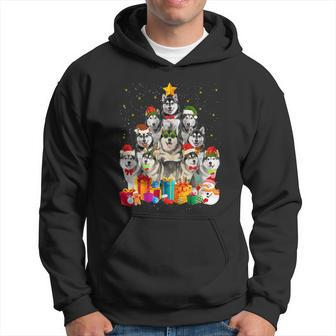 Christmas Funny Siberian Husky Dog Tree Xmas Pet Dog Lover Meaningful Gift Hoodie - Monsterry