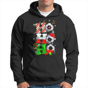 Christmas Ho Ho Ho Santa Reindeer Soccer Pajama Gifts V3 Men Hoodie Graphic Print Hooded Sweatshirt - Seseable