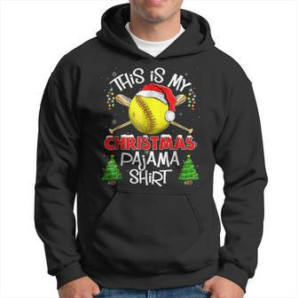 This Is My Christmas Pajama Softball Christmas Men Hoodie - Thegiftio UK