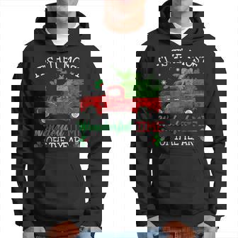 Christmas Red Truck Its The Most Wonderful Time Of The Year Men Hoodie Graphic Print Hooded Sweatshirt | Seseable CA