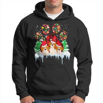 Christmas Santa Paws Dog Paws Beagle Dog Lover In Xmas Men Hoodie Graphic Print Hooded Sweatshirt - Seseable