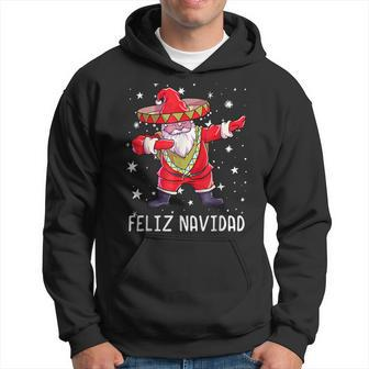 Christmas Sombrero Poncho Mexican Dabbing Santa Funny Men Hoodie Graphic Print Hooded Sweatshirt - Seseable