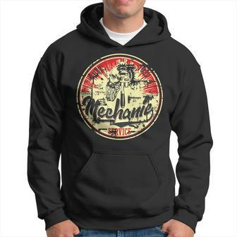 Classic Retro Vintage Aged Look Cool Mechanic Engineer Hoodie | Mazezy