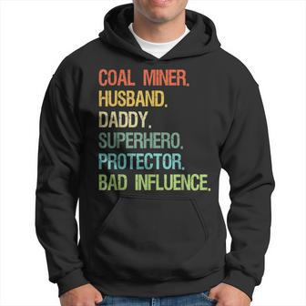 Coal Miner Husband Daddy Superhero Protector Dad V2 Men Hoodie Graphic Print Hooded Sweatshirt - Seseable