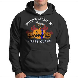 Coast Guard Blue Line On Pumpkin For Halloween Party Hoodie - Seseable