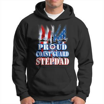 Coast Guard Stepdad Usa Flag Military Fathers Day Hoodie - Seseable