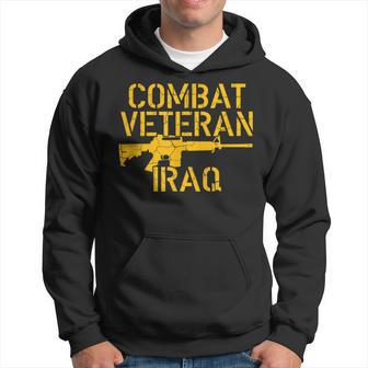 Combat Veteran Iraq For Proud American Vets Men Hoodie Graphic Print Hooded Sweatshirt - Seseable