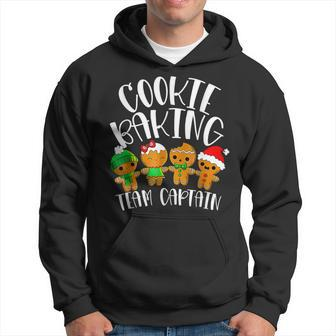 Cookie Baking Team Captain Xmas Bakers Gingerbread Men Hoodie Graphic Print Hooded Sweatshirt - Seseable