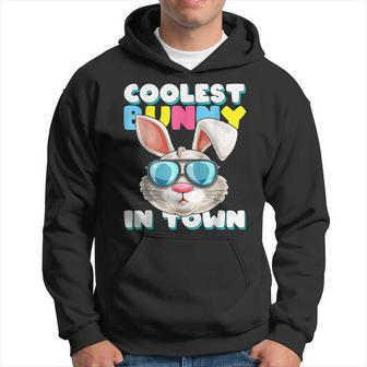 Coolest Bunny In Town Easter Bunny Costume Face Boys Hoodie | Mazezy