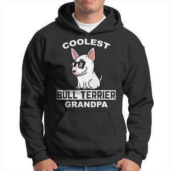 Coolest English Bull Terrier Grandpa Funny Dog Grandfather Hoodie | Mazezy