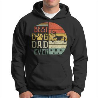 Corgi Best Dog Dad Ever Vintage Fathers Day Retro Hoodie - Seseable