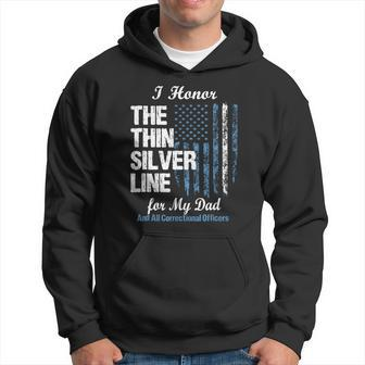 Correctional Officer Dad Thin Silver Line Corrections Men Hoodie - Thegiftio UK