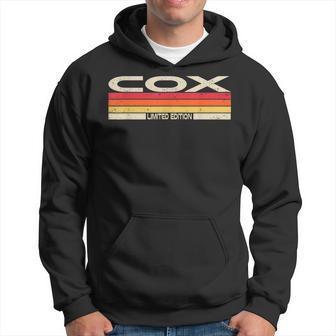 Cox Nachname Retro Sunset Hoodie, 80er 90er Jahre Geburtstag Familientreffen - Seseable