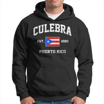 Culebra Puerto Rico Vintage Boricua Flag Athletic Style Hoodie - Seseable