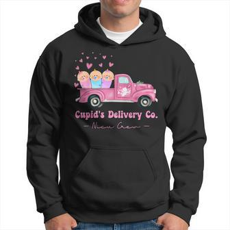 Cupids Delivery Co Funny Nicu Crew Valentines Day Truck Hoodie - Seseable