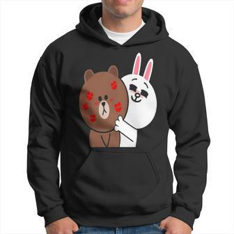 Cute Brown Bear Cony Bunny Rabbit Shower Me With Love Kisses Hoodie - Seseable