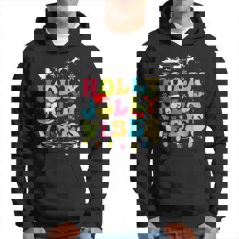 Cute Christmas Retro Jolly Holly Happiest Holiday Men Hoodie - Thegiftio