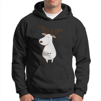 Cute Deer Albino Funny White Reindeer Ugly Christmas Sweater Cool Gift Hoodie - Monsterry