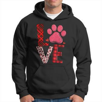 Cute Dog Owner Gift Valentines Day Cat Rescue Pawprint Hoodie - Seseable