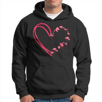 Cute Flamingo Valentine Heart Shape Funny Valentines Day Hoodie - Seseable