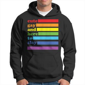 Cute Gay And Here To Slay Hoodie | Mazezy UK