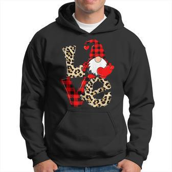 Cute Gnomes Valentines Love Leopard Plaid Couple Matching V4 Hoodie - Seseable