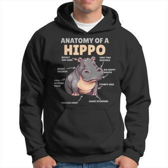 Cute Hippo Explanation Anatomy Of A Hippo Hoodie | Mazezy