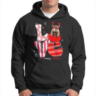 Cute Hippo Love Valentine Puppy Lover Hoodie - Seseable