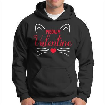 Cute Meowy Valentine Cat Lovers Gifts Valentines Day Hoodie - Seseable