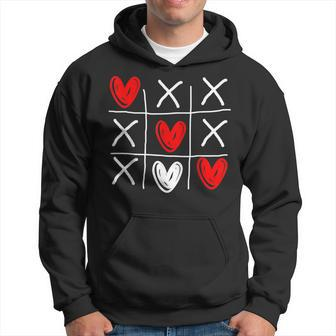Cute Tic Tac Toe Hearts Valentines Day Men Hoodie Graphic Print Hooded Sweatshirt - Thegiftio UK