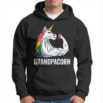 Cute Unicorn Grandpa Girl Birthday Party Apparel Grandpacorn Gift For Mens Hoodie | Mazezy UK