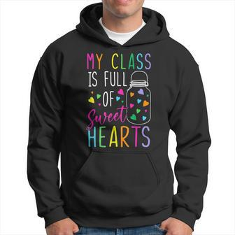 Cute Valentines Day Teacher Gift Love My Sweet Students Men Hoodie Graphic Print Hooded Sweatshirt - Seseable