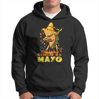 Dabbing Mexican Poncho Cinco De Mayo Taco Sombrero Funny Dab Hoodie | Mazezy
